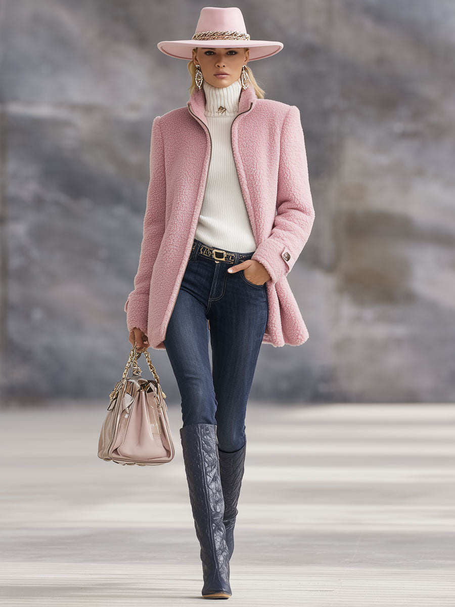 Charlotte – Vintage Polar Fleece Zip-Up Jacket