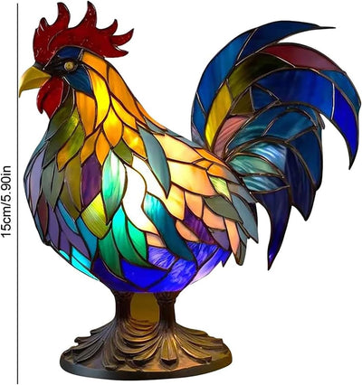 Glass Rooster Lamp