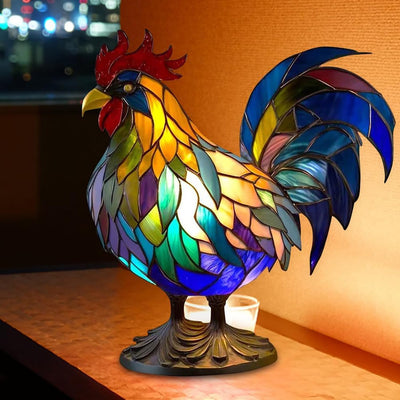 Glass Rooster Lamp