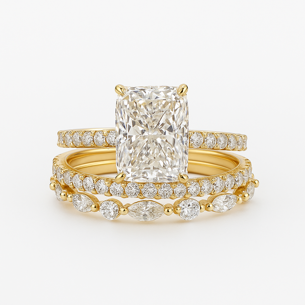 Set of 3 Wedding Rings Jaily | Gold