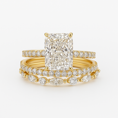 Set of 3 Wedding Rings Jaily | Gold