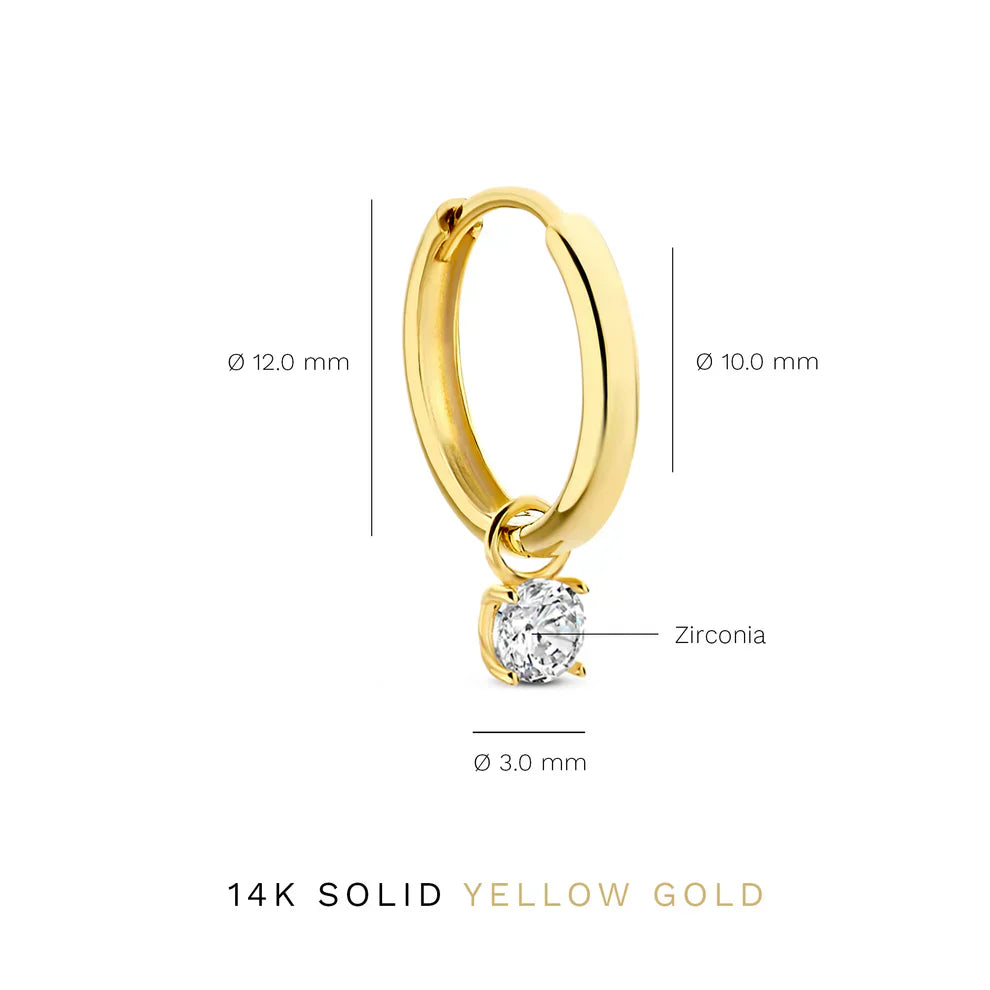 Hoop earrings with Larmes de Lune stones | Gold