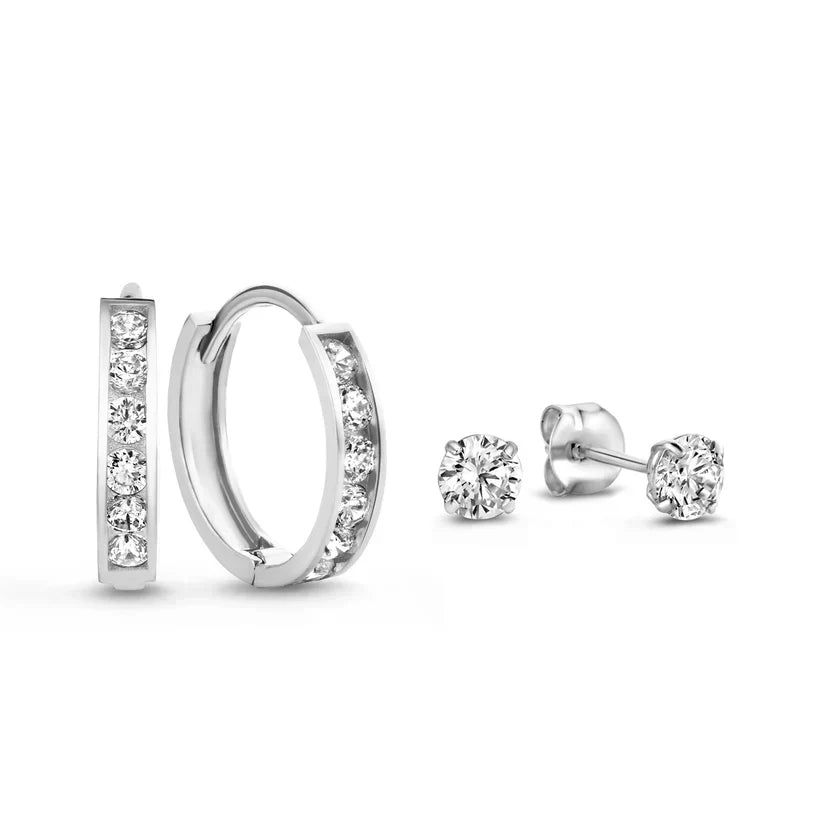 Dara Brillane Stone Earring Set | Gold