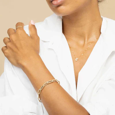 Necklace with Initial and Love Letter | Gold