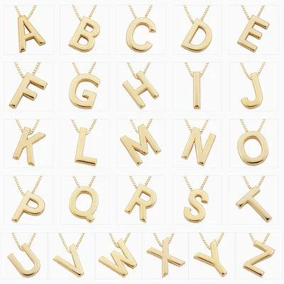 Necklace with Initial and Love Letter | Gold