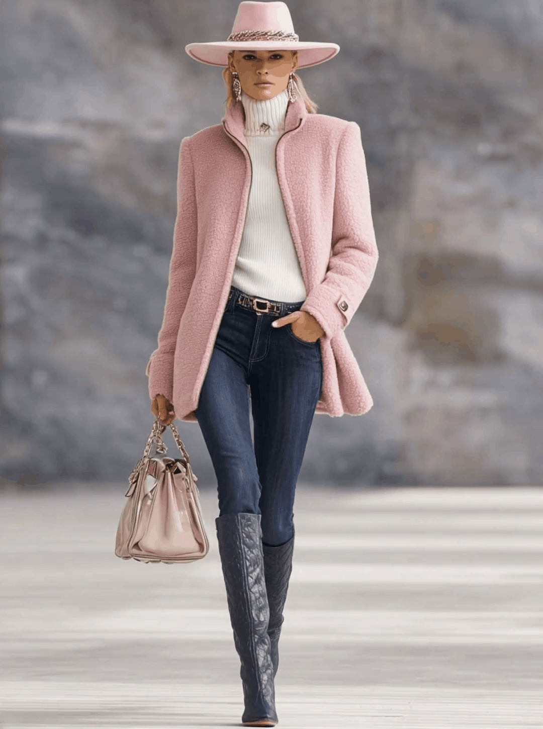 Charlotte – Vintage Polar Fleece Zip-Up Jacket
