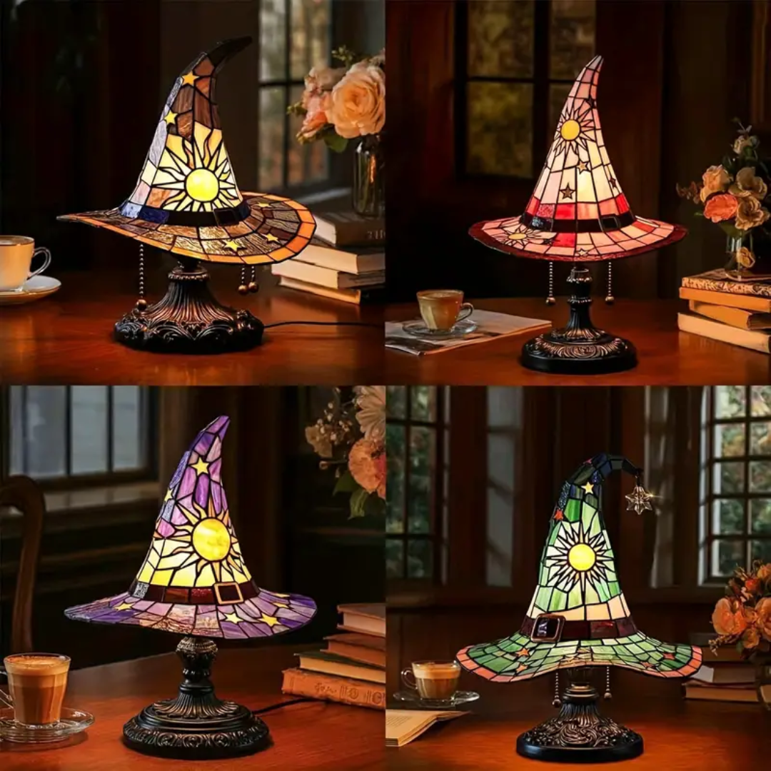 Striped Glass Witch Hat Lamp