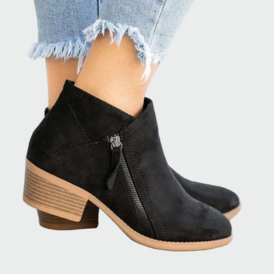 Premium Orthopedic Leather Ankle Boots with Heels for Winter