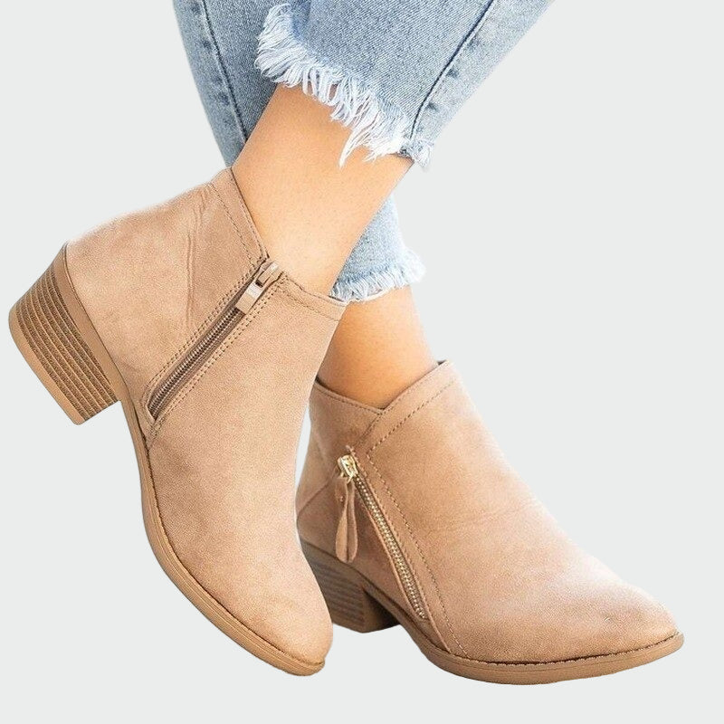 Premium Orthopedic Leather Ankle Boots with Heels for Winter