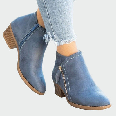 Premium Orthopedic Leather Ankle Boots with Heels for Winter