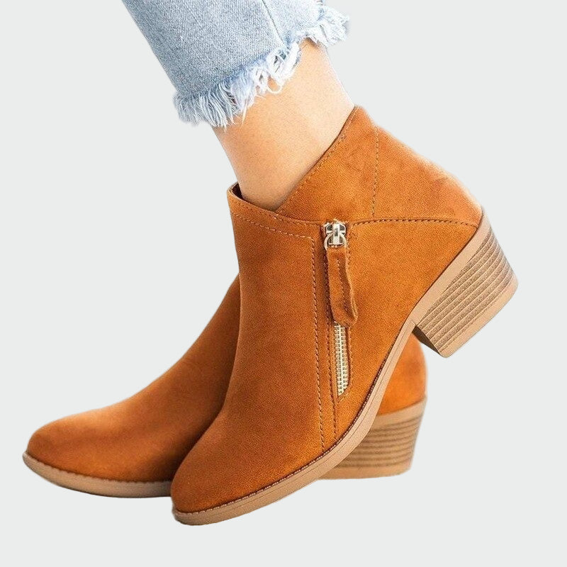 Premium Orthopedic Leather Ankle Boots with Heels for Winter