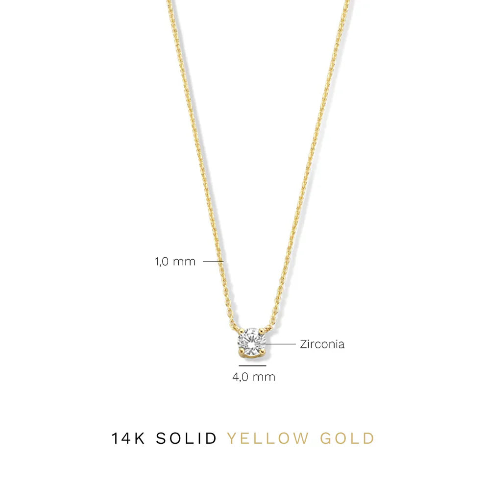 Clea Moissanite Stone Necklace | Gold