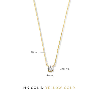Clea Moissanite Stone Necklace | Gold